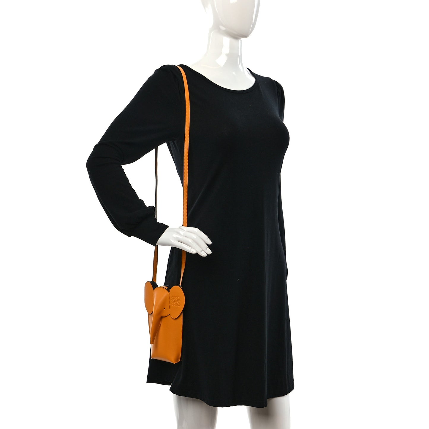 Calfskin Elephant Pouch Crossbody Bag Mandarin