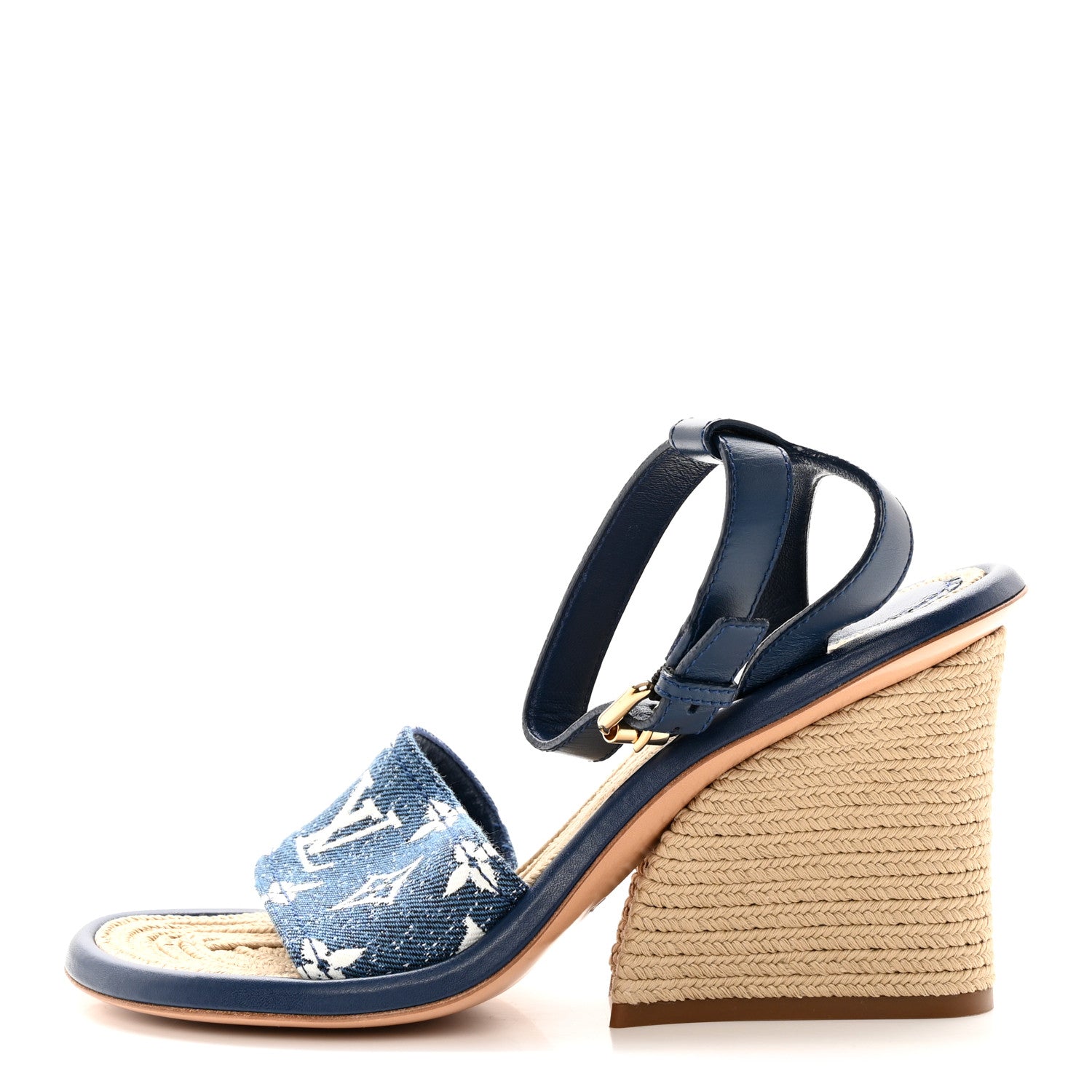 Louis Vuitton Monogram Denim Maia Wedge Sandal 36.5 1 of 11