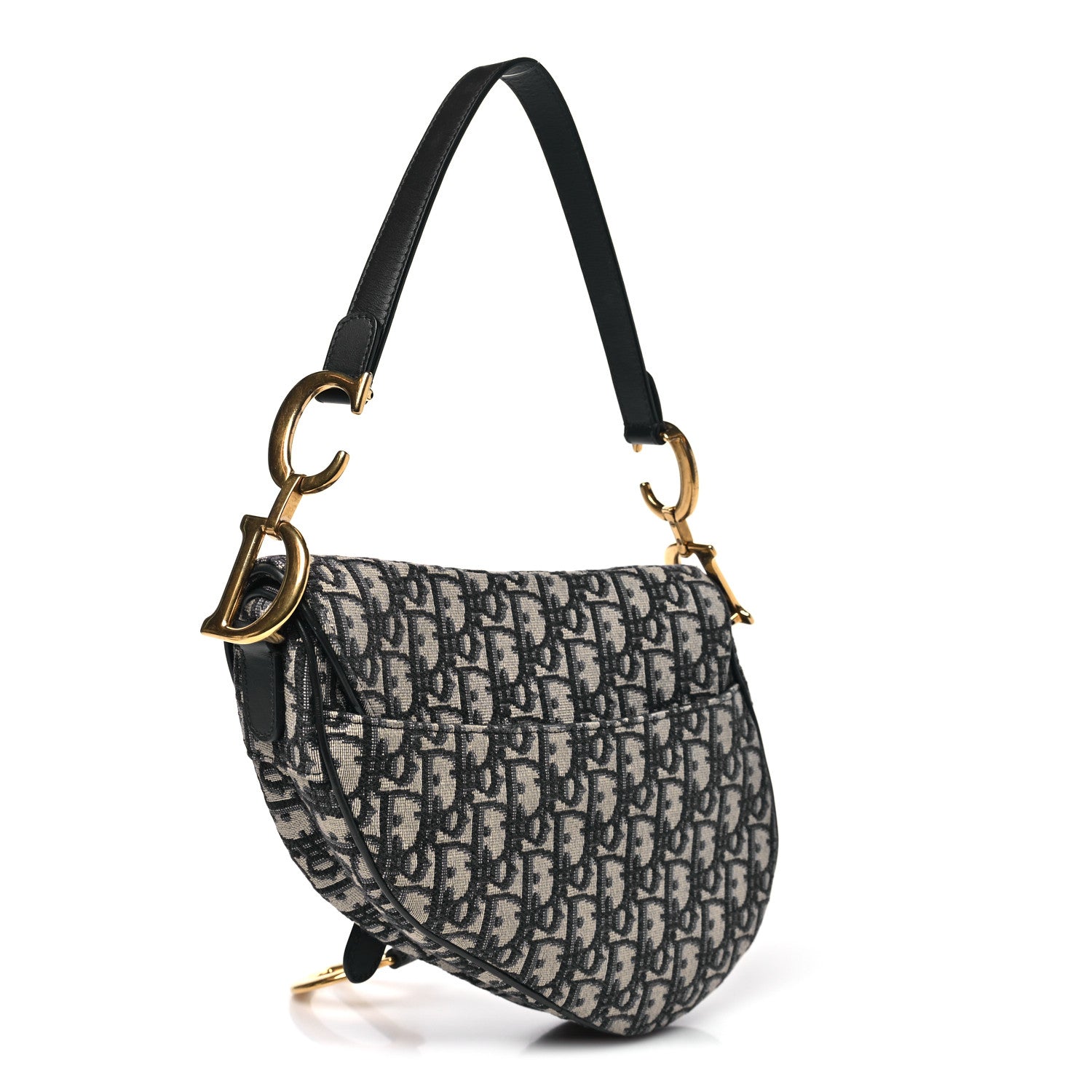 Christian Dior Oblique Saddle Bag Blue 3 of 10