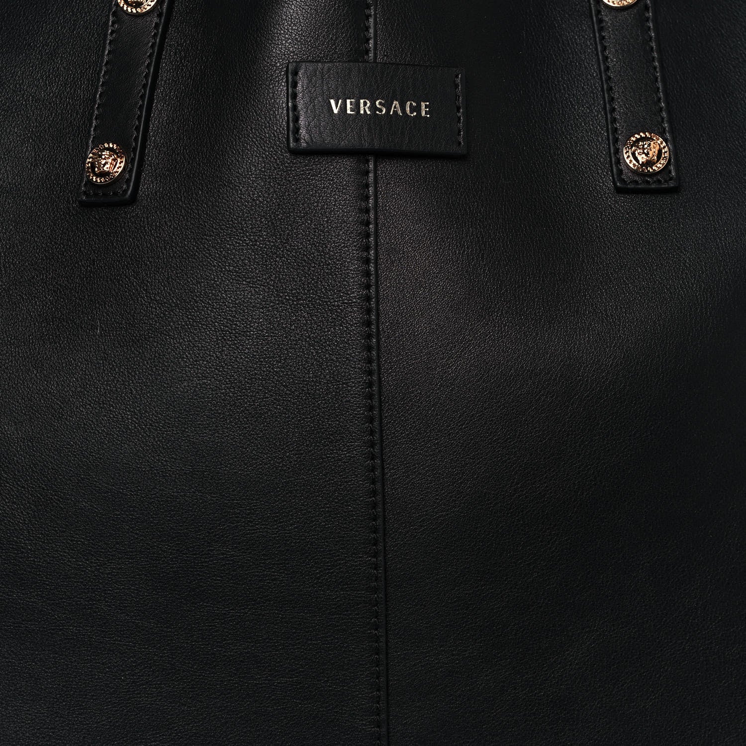 Versace Calfskin Palazzo Tote Black 7 of 12