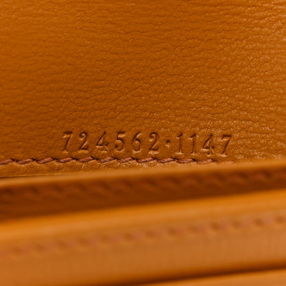 Gucci GG Supreme Monogram Textured Calfskin Retro Interlocking G Passport Case Beige Yellow 7 of 14