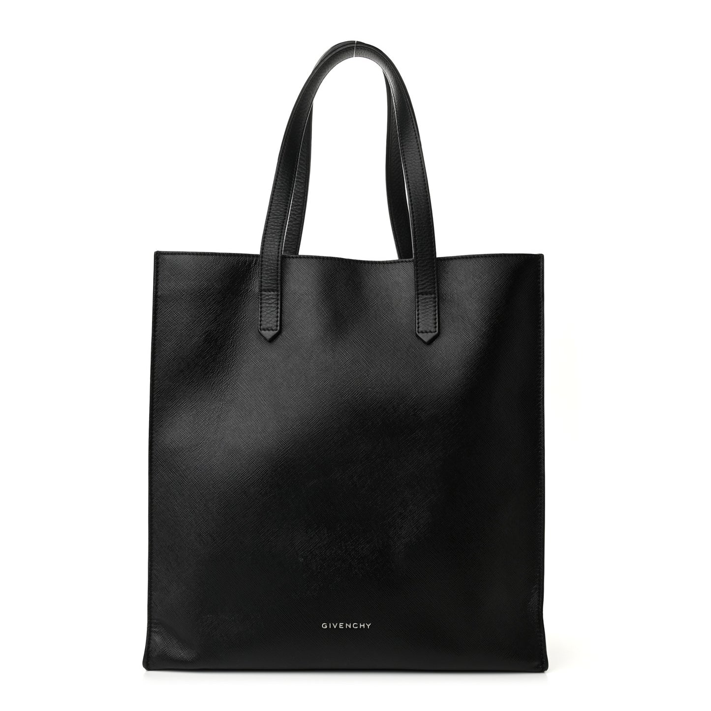 Textured Coated Canvas Medium Stargate Shopper Tote Black