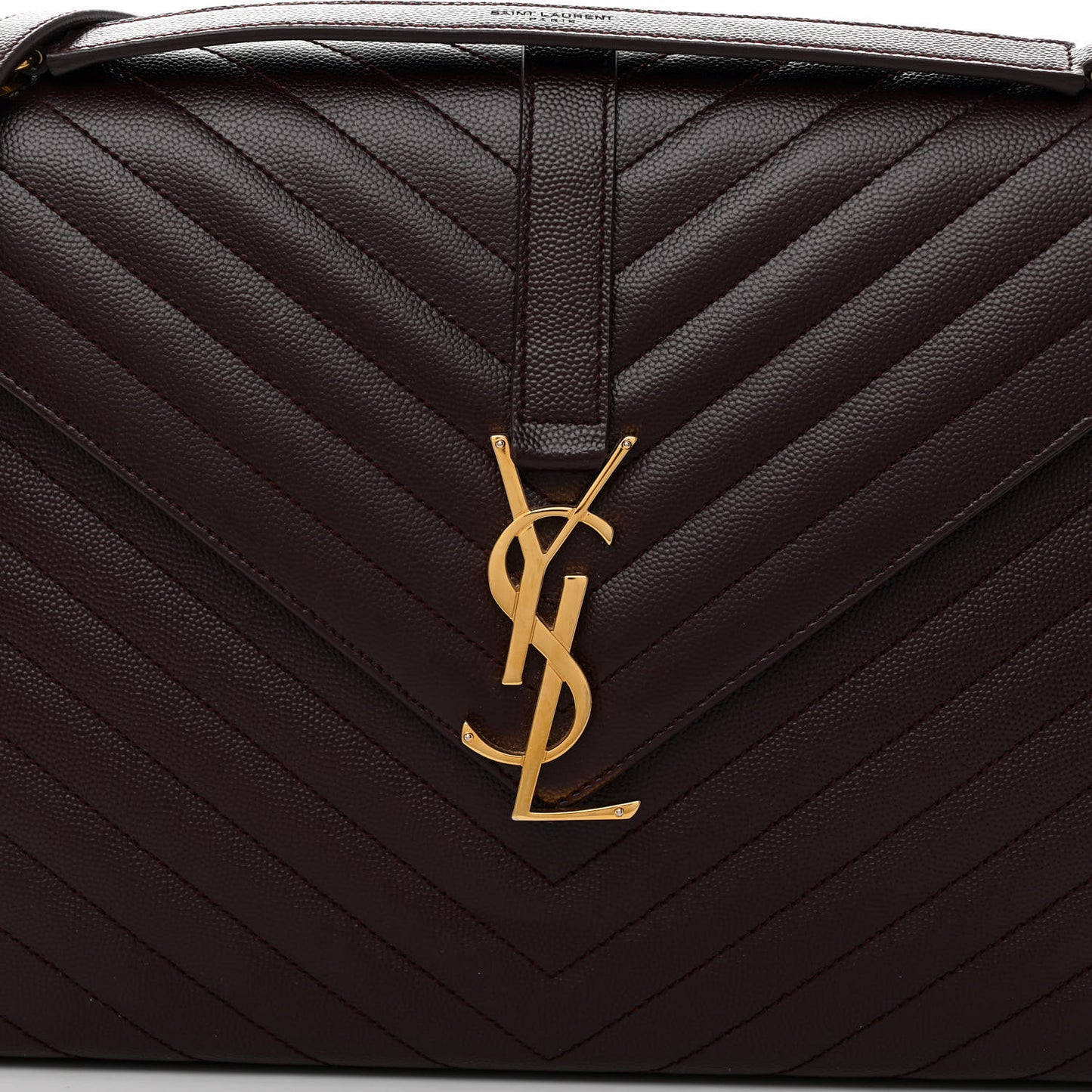 Grain De Poudre Matelasse Chevron Large Monogram Satchel Rouge Legion