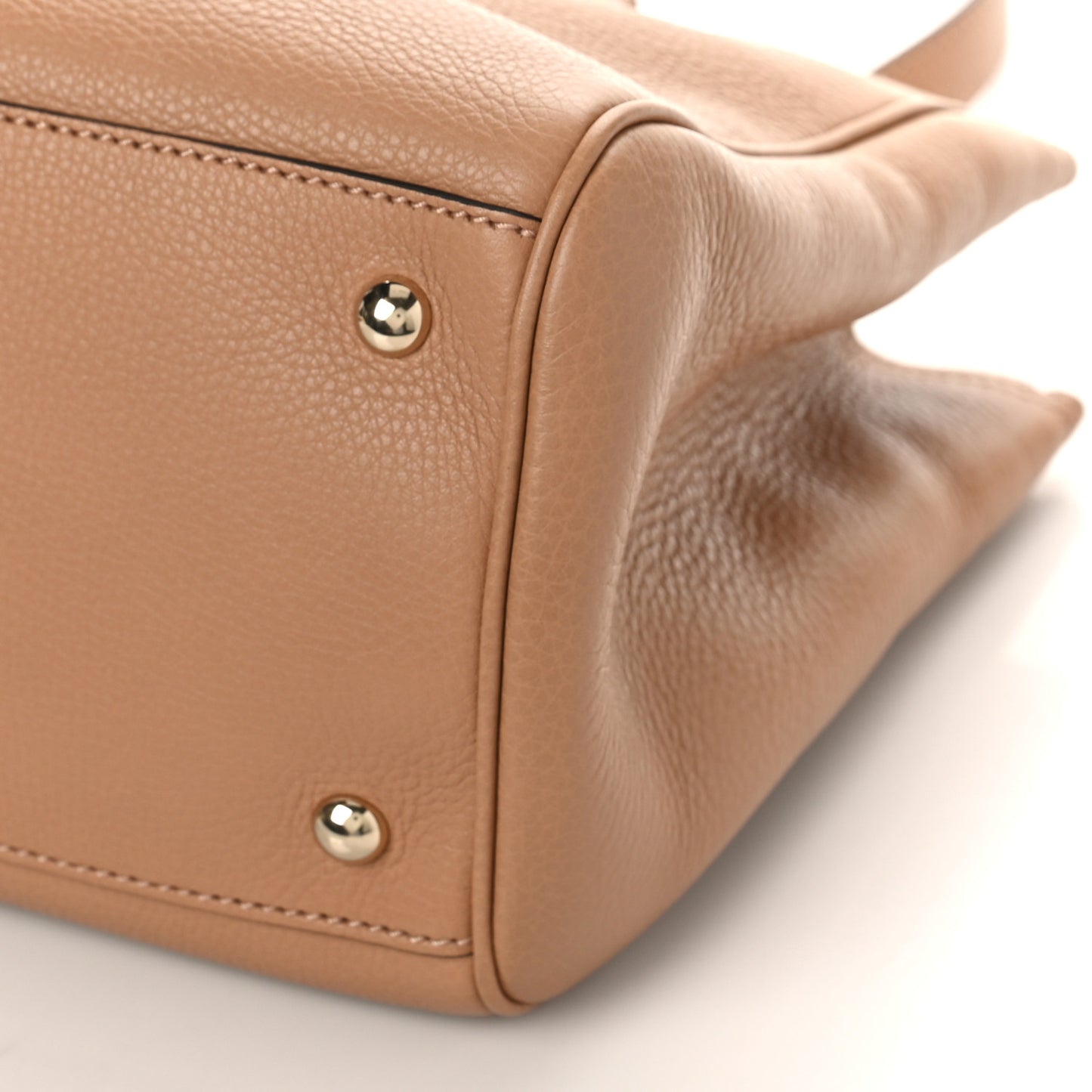 Pebbled Calfskin Medium Bamboo Shopper Tote Camelia