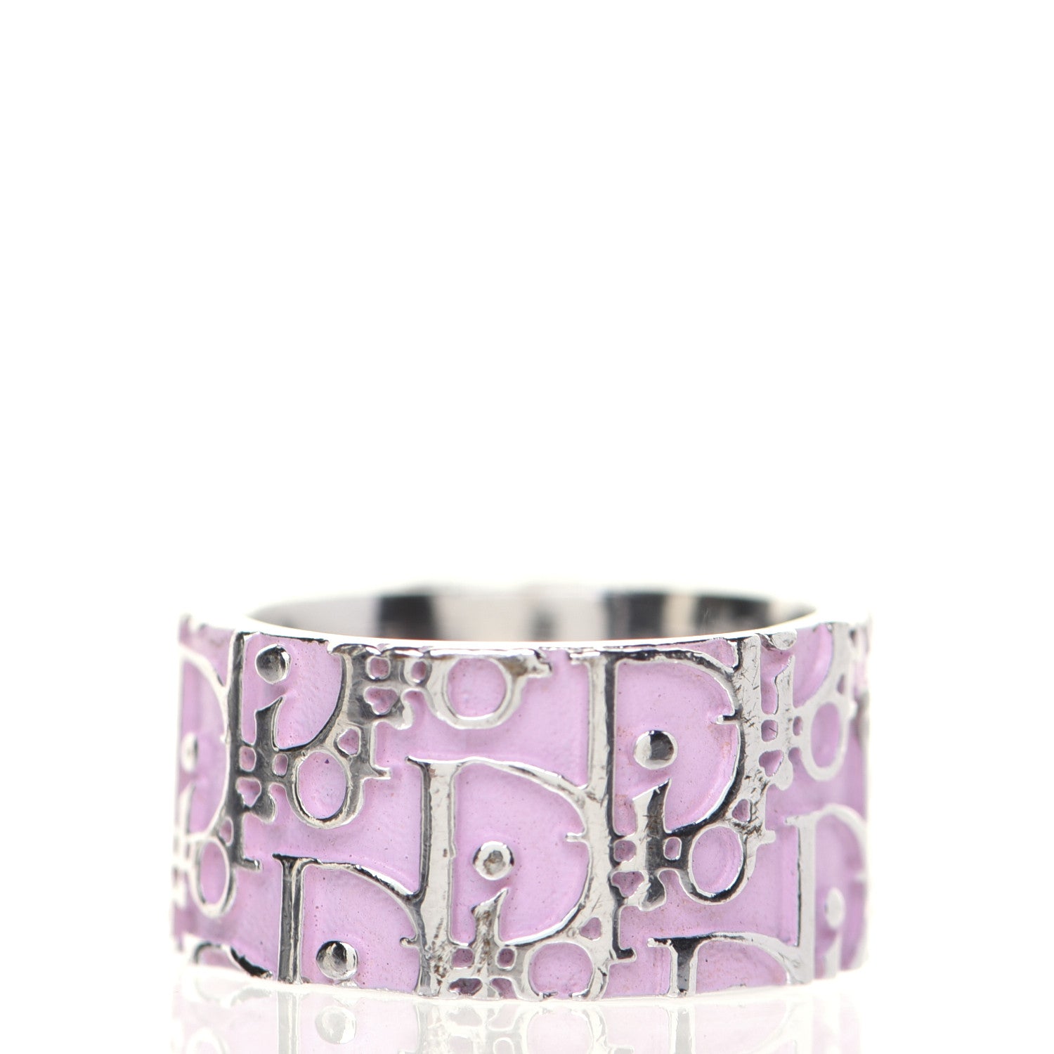 Christian Dior Silver Logo Ring 6 Pink 3 of 4
