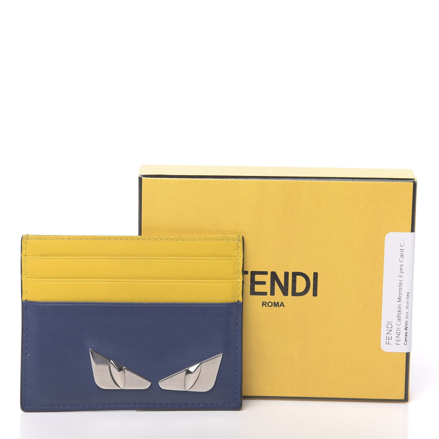 Vitello Century Bi-Color Metal Monster Eyes Card Holder True Blue Sunflower