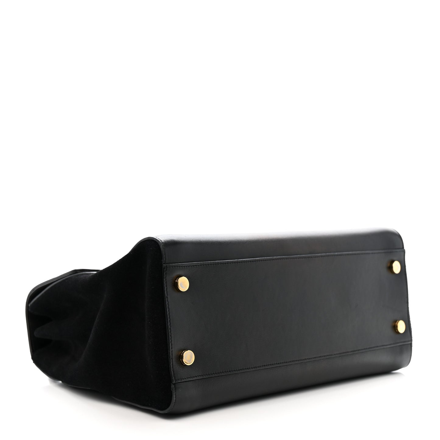 Calfskin Crocodile Embossed Medium Moujik Top Handle Bag Black