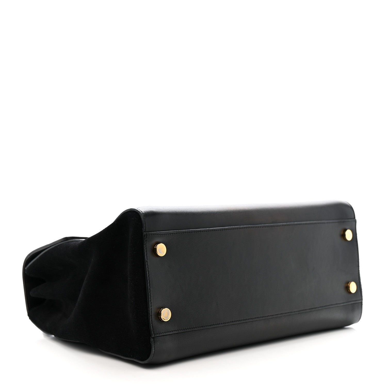 Saint Laurent Calfskin Crocodile Embossed Medium Moujik Top Handle Bag Black 4 of 16