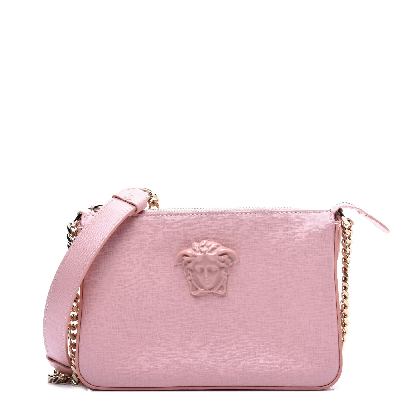 Saffiano Calfskin Palazzo Chain Crossbody Light Pink