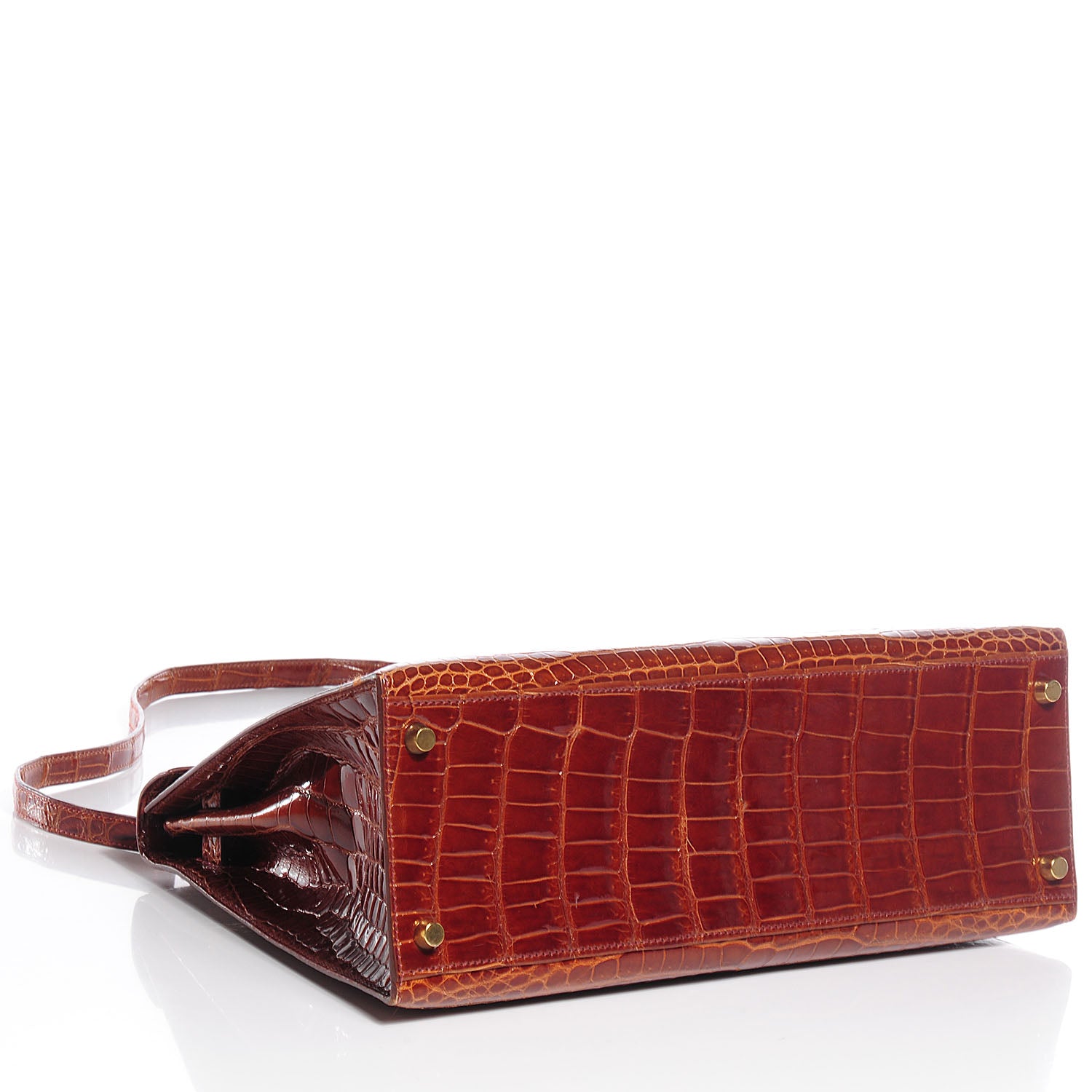 Hermes Shiny Porosus Crocodile Kelly Sellier 32 Miel 23 of 30