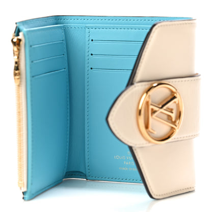 Louis Vuitton Smooth Calfskin LV Pont 9 Compact Wallet Creme 4 of 10