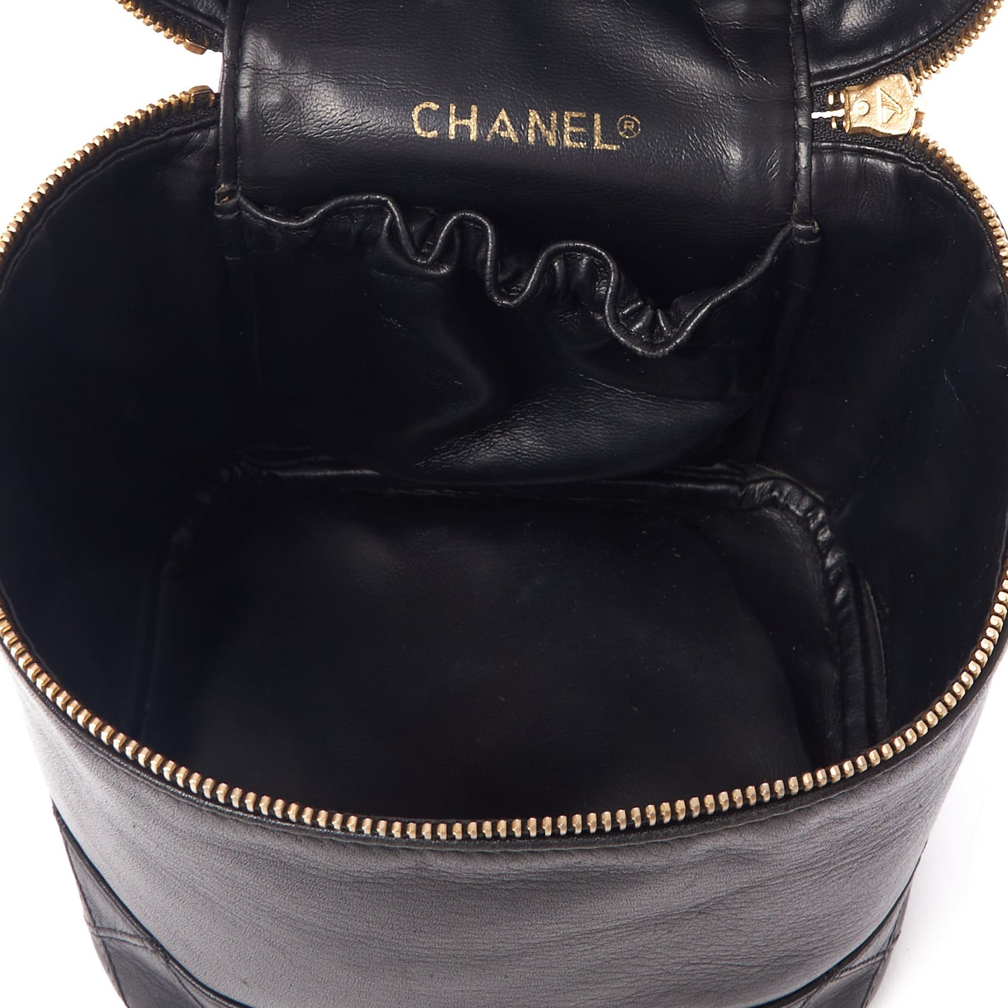 Lambskin Vanity Cosmetic Case Black