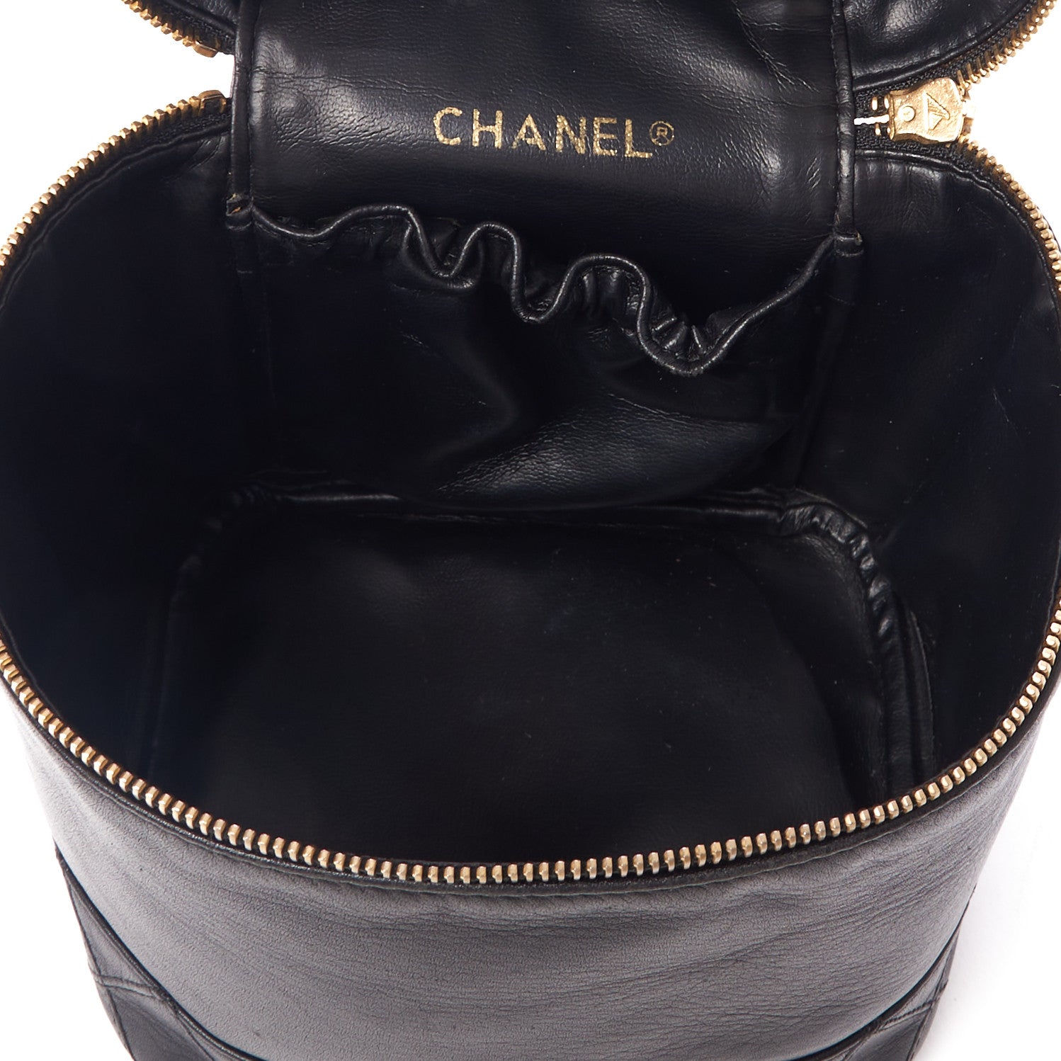 Chanel Lambskin Vanity Cosmetic Case Black 6 of 8