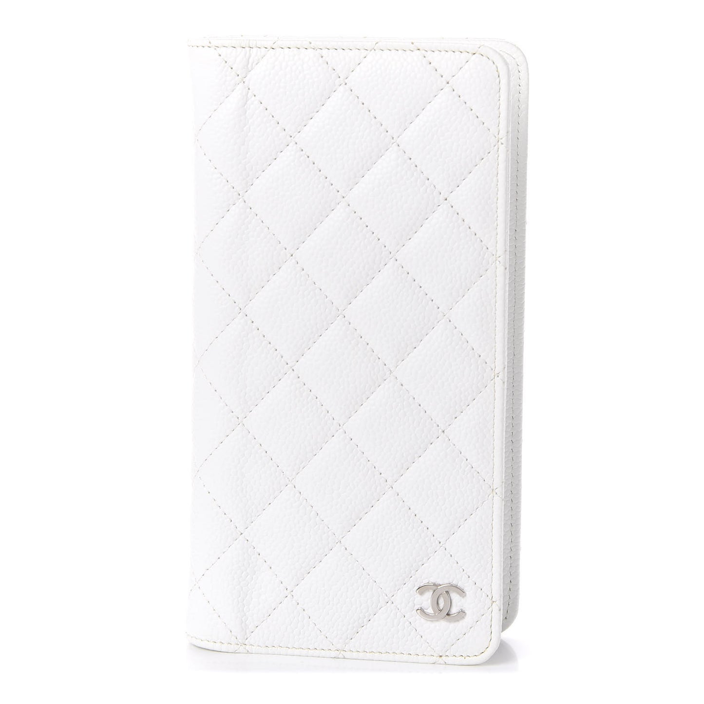 Caviar Quilted Medium Agenda Cover White