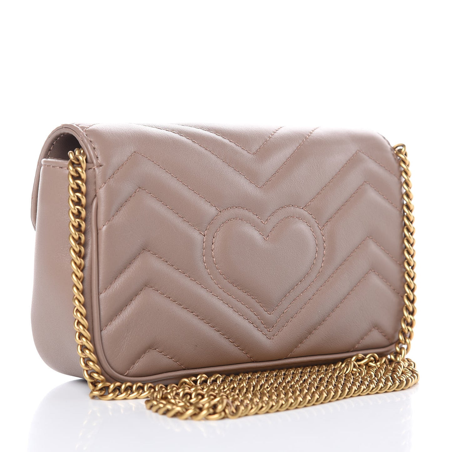 Calfskin Matelasse Super Mini GG Marmont Shoulder Bag Porcelain Rose