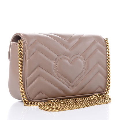 Gucci Calfskin Matelasse Super Mini GG Marmont Shoulder Bag Porcelain Rose 3 of 9