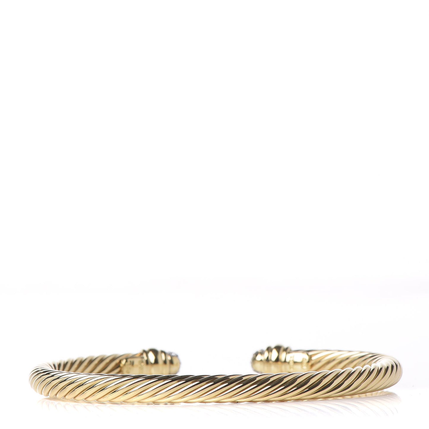18K Yellow Gold Pave Diamond 5mm Cable Classics Bracelet