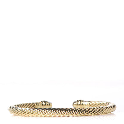 David Yurman 18K Yellow Gold Pave Diamond 5mm Cable Classics Bracelet 3 of 5