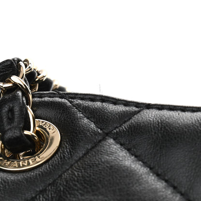 Chanel Lambskin Quilted Drawstring Shopping Bag Black 11 of 11