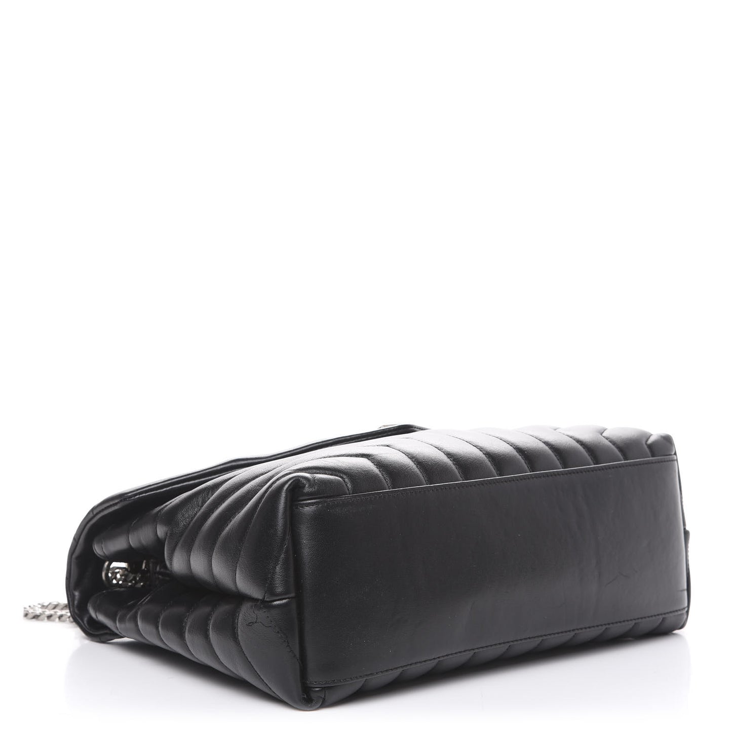 Calfskin Y Quilted Monogram Medium Loulou Satchel Black