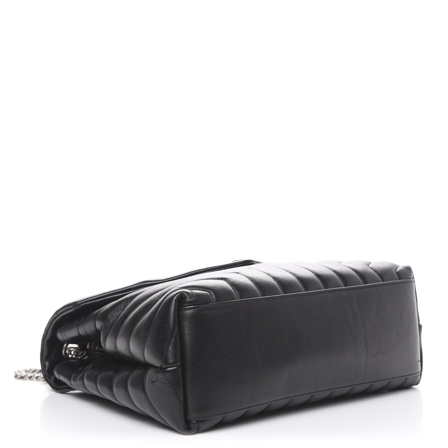 Saint Laurent Calfskin Y Quilted Monogram Medium Loulou Satchel Black 3 of 12