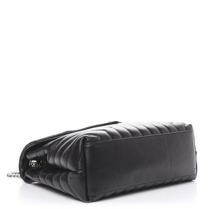 Saint Laurent Calfskin Y Quilted Monogram Medium Loulou Satchel Black 3 of 12