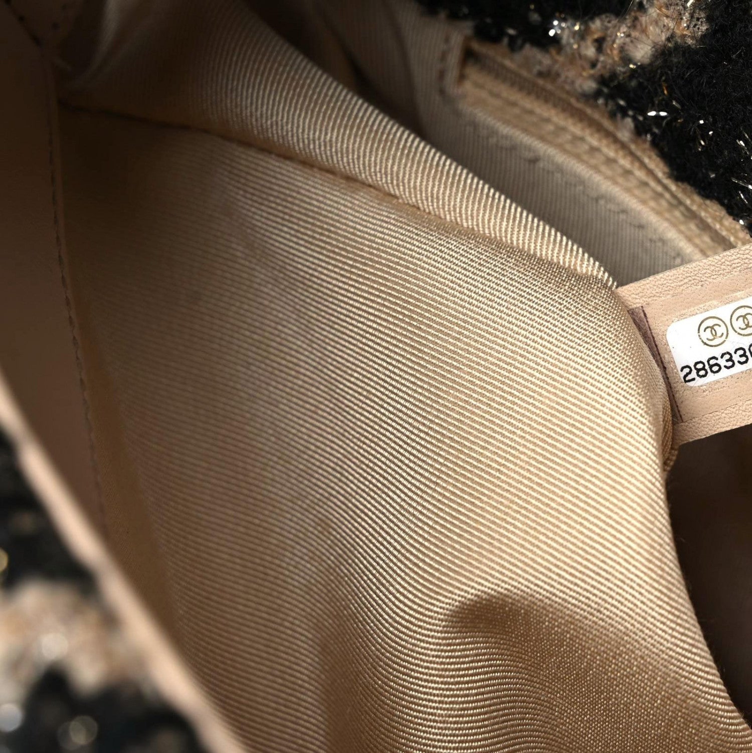 Chanel Tweed Large Chanel 19 Flap Beige Black 9 of 9