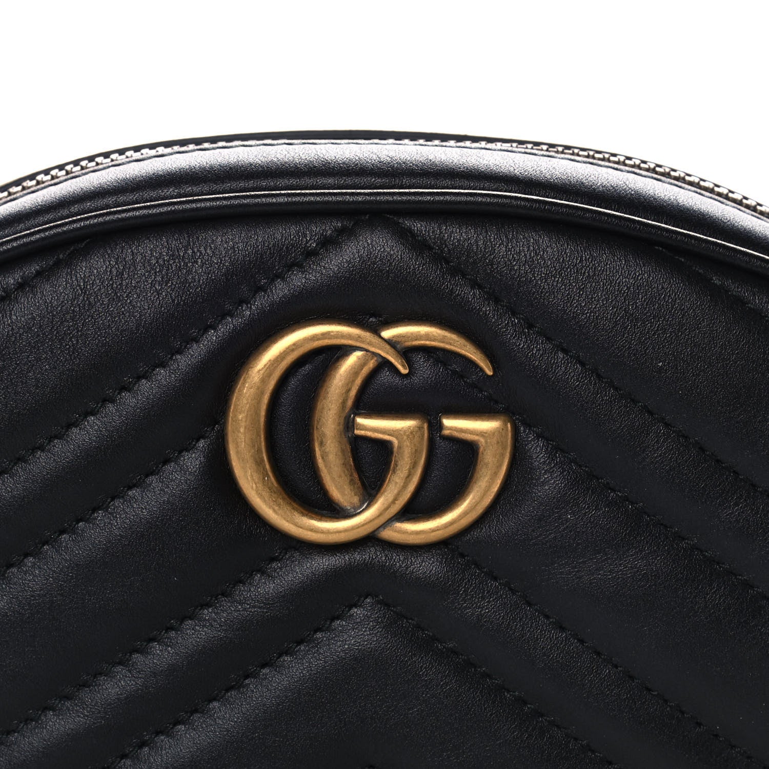 Gucci Calfskin Matelasse GG Marmont Belt Bag 85 34 Black 9 of 12