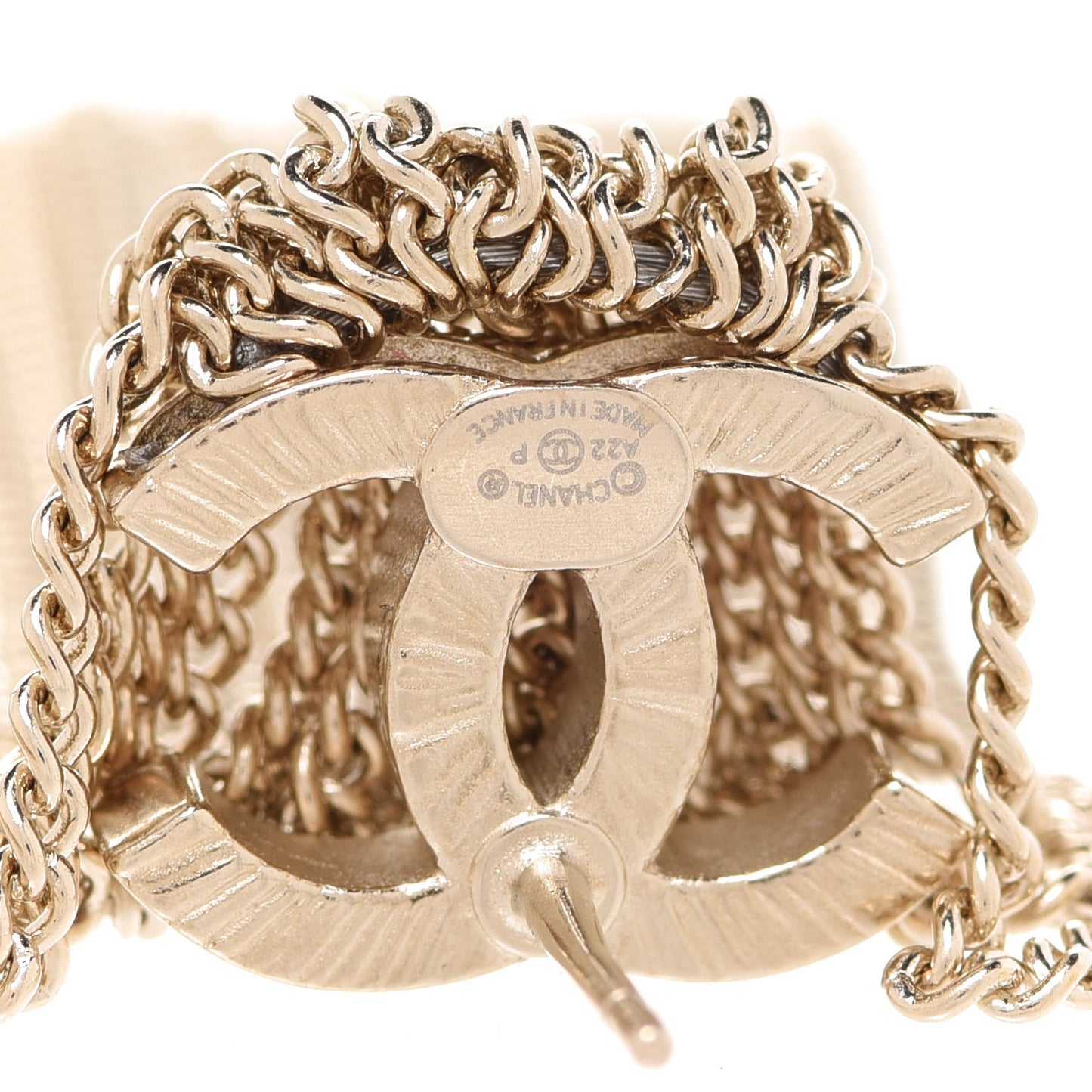 Metal CC Multi Strand Chain Drop Earrings Gold