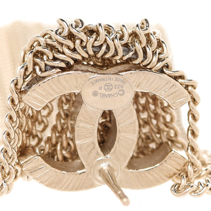 Chanel Metal CC Multi Strand Chain Drop Earrings Gold 4 of 5