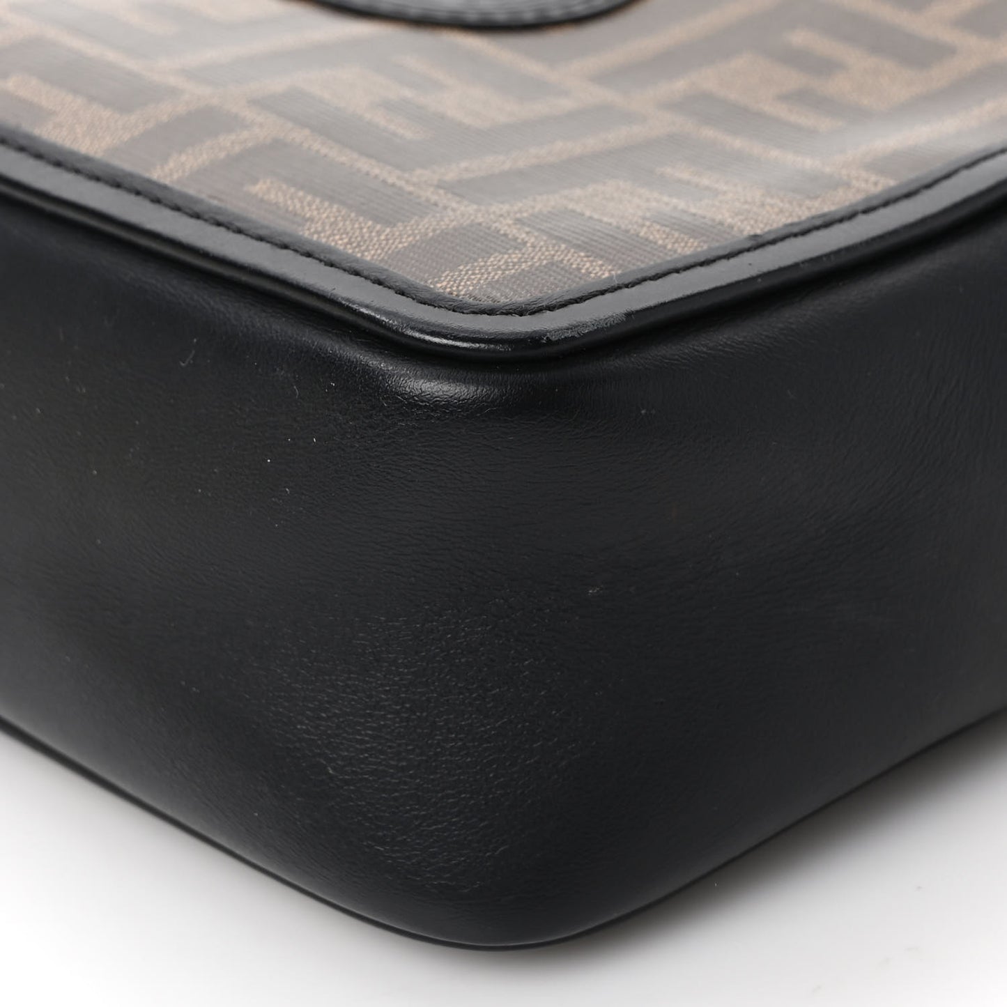 Glazed Fabric Vitello Century FF 1974 Stamp Patch Mini Camera Case Mogano Panna Black