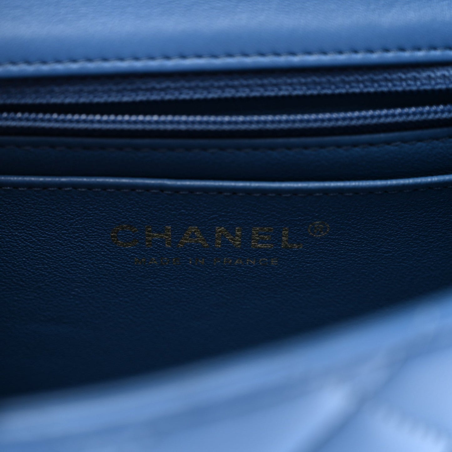 Lambskin Quilted Mini Square Flap Blue