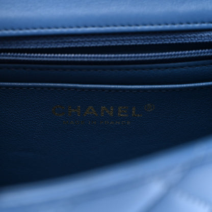 Chanel Lambskin Quilted Mini Square Flap Blue 6 of 10