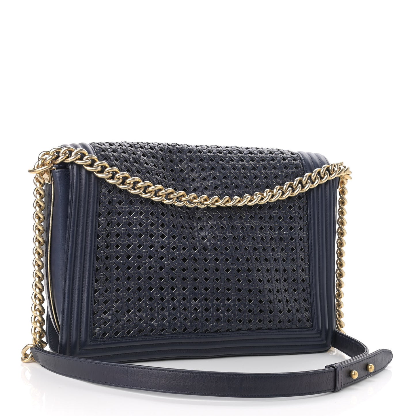 Braided Sheepskin New Medium Boy Flap Navy