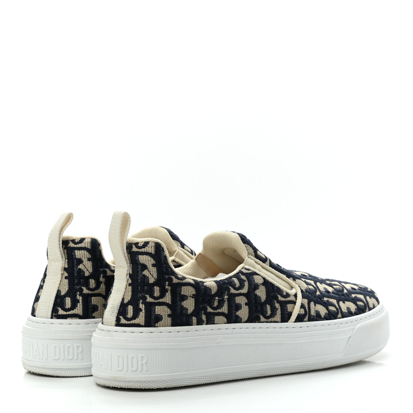 Canvas Oblique Embroidered Womens Solar Slip On Sneakers 39.5 Deep Blue