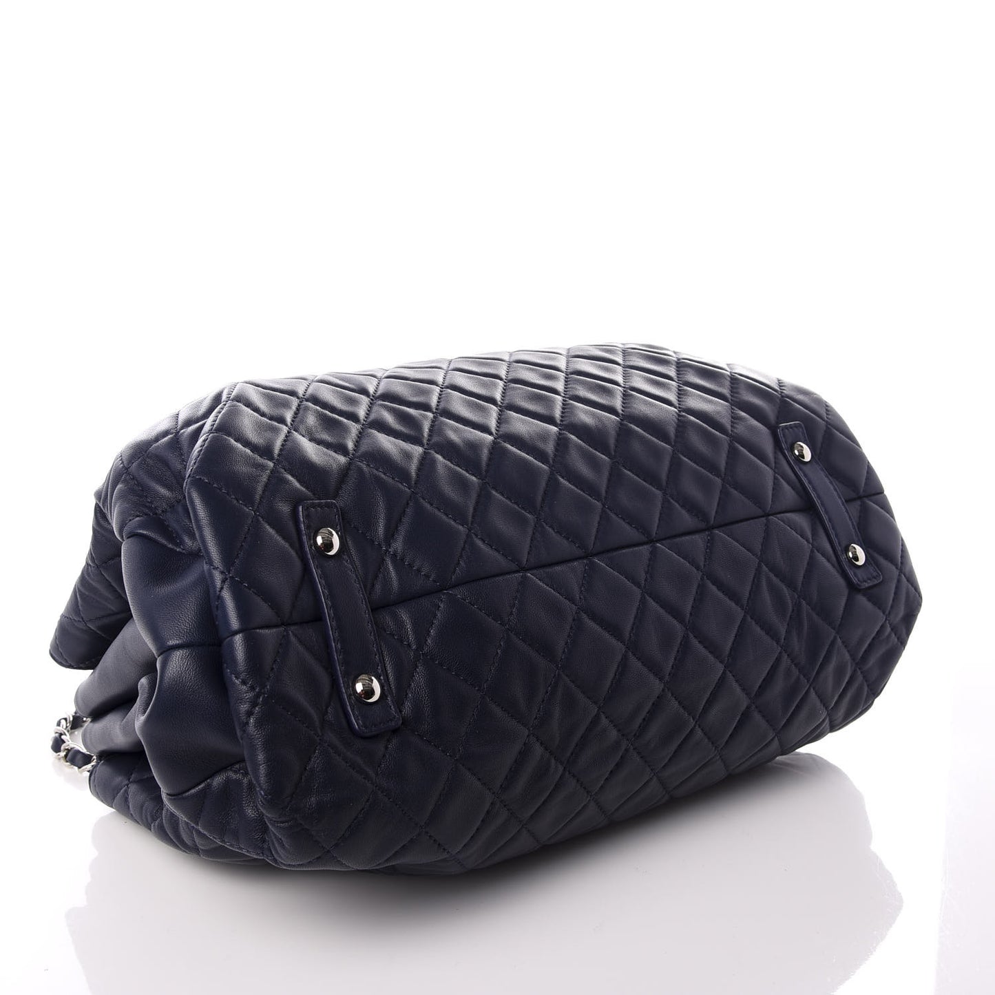 Lambskin Quilted By 3 Shopping Tote Navy