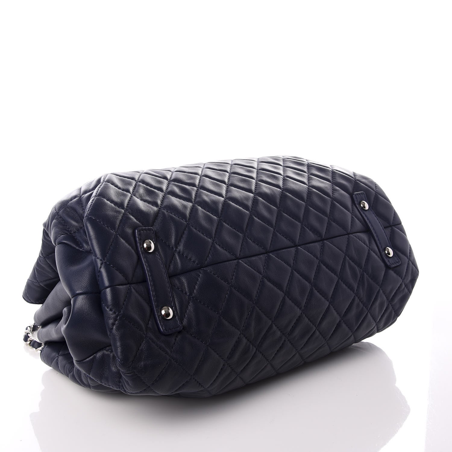 Chanel Lambskin Quilted By 3 Shopping Tote Navy 3 of 8