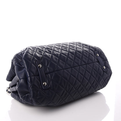 Chanel Lambskin Quilted By 3 Shopping Tote Navy 3 of 8