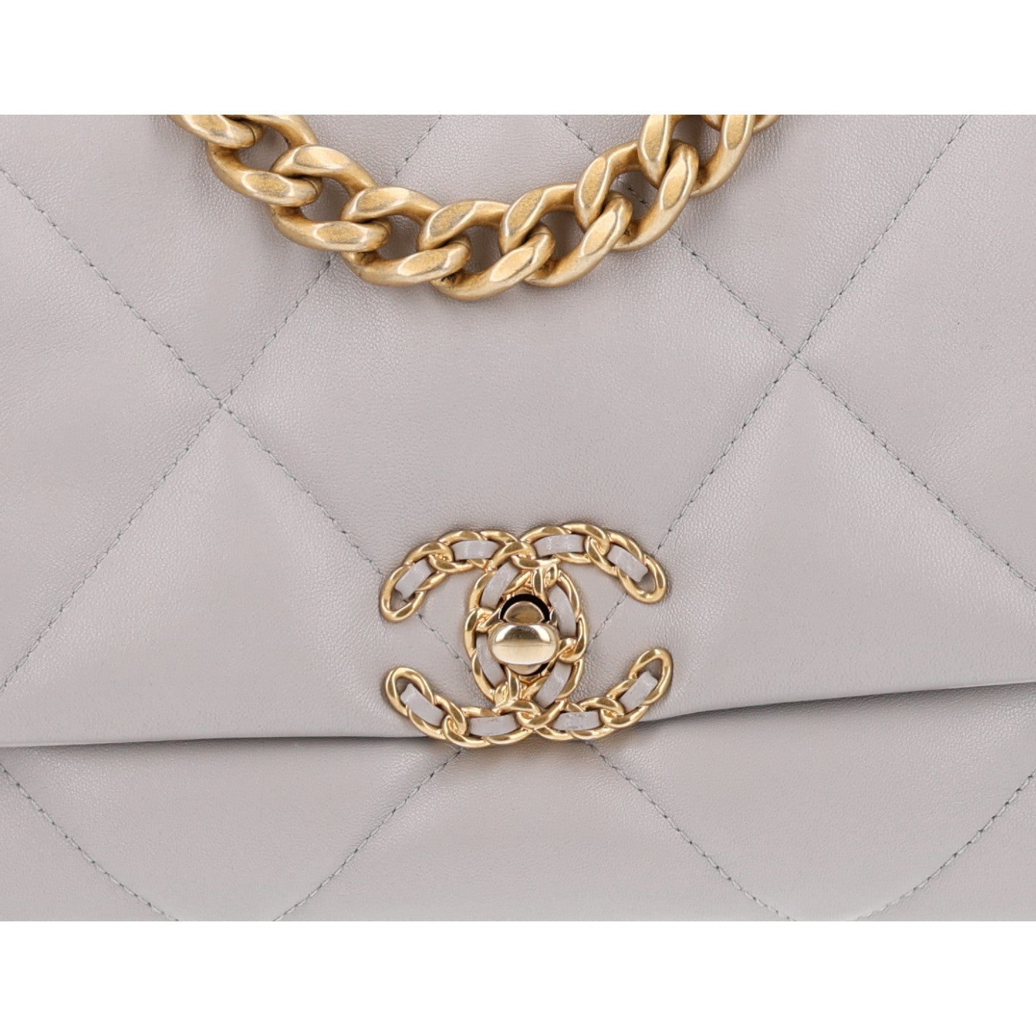Chanel Lambskin Quilted Medium Chanel 19 Flap Grey 8 of 10