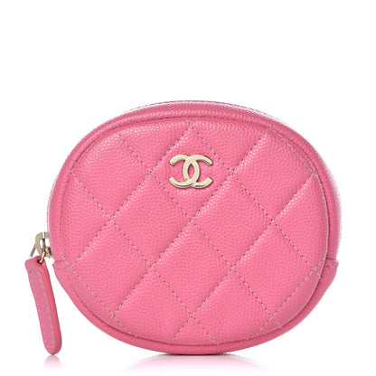 Chanel Iridescent Caviar Quilted Zip Around Classic Coin Purse Pink 1 of 8