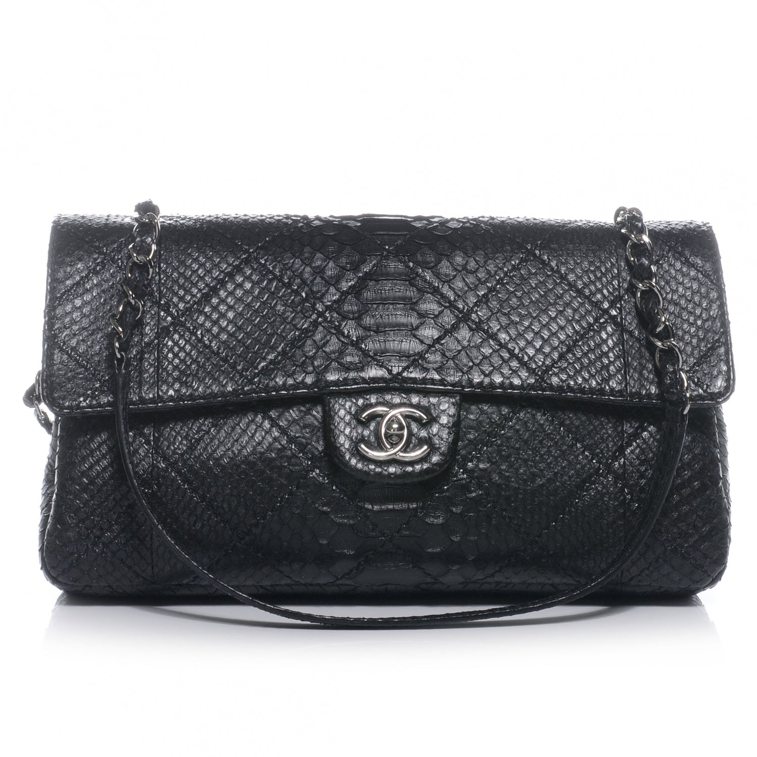 Chanel Python Stitch Flap Black 1 of 8