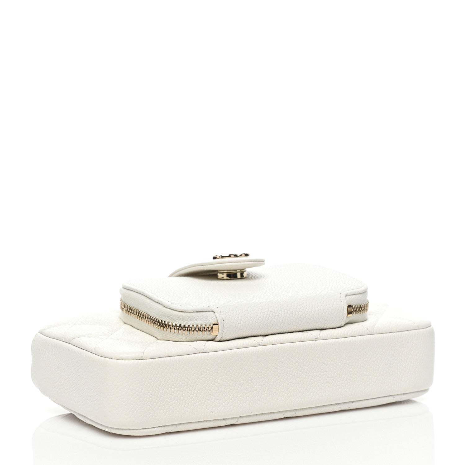 Chanel Caviar Quilted Business Affinity Phone Holder With Chain White 4 of 13