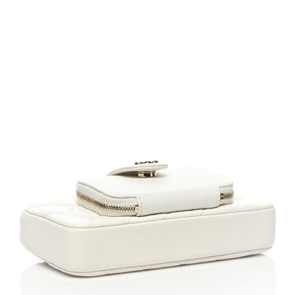 Chanel Caviar Quilted Business Affinity Phone Holder With Chain White 4 of 13
