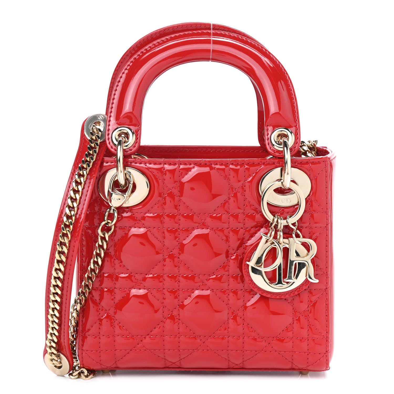 Christian Dior Patent Cannage Mini Lady Dior Red 1 of 8