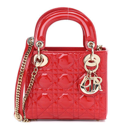 Christian Dior Patent Cannage Mini Lady Dior Red 1 of 8