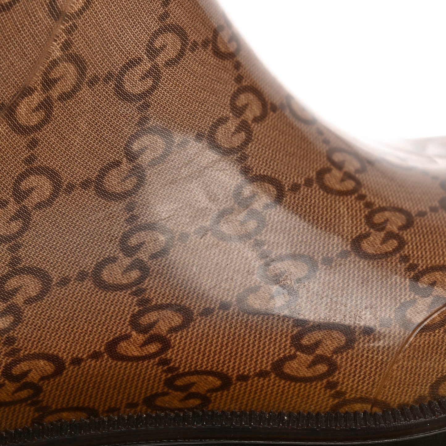 Rubber Monogram Edinburg Rain Boots 39 Transparent Cocoa