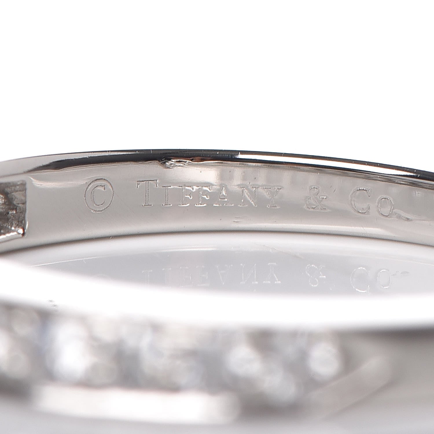 Tiffany Platinum Diamond .25ctw Half Circle Wedding Band Ring 49 4.75 4 of 5