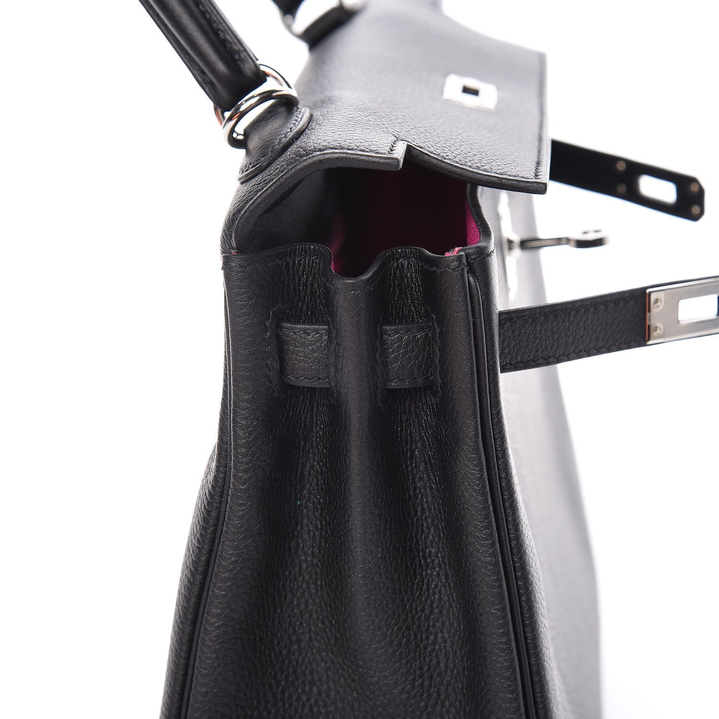 Togo Horseshoe Kelly Retourne 25 Black Magnolia