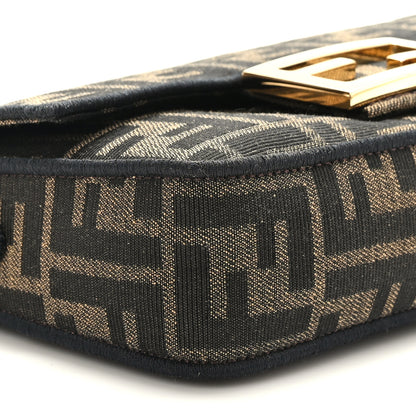 Fendi Fabric Jacquard FF 1974 Mini Baguette Tobacco Moro Black 7 of 8