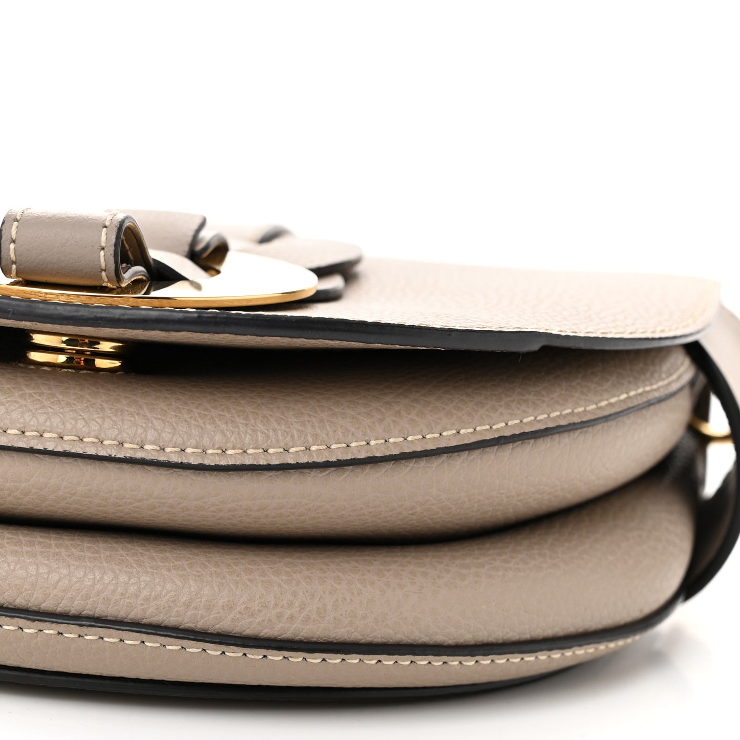 Grained Calfskin Small Darryl Saddle Crossbody Bag Motty Grey